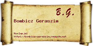 Bombicz Geraszim névjegykártya